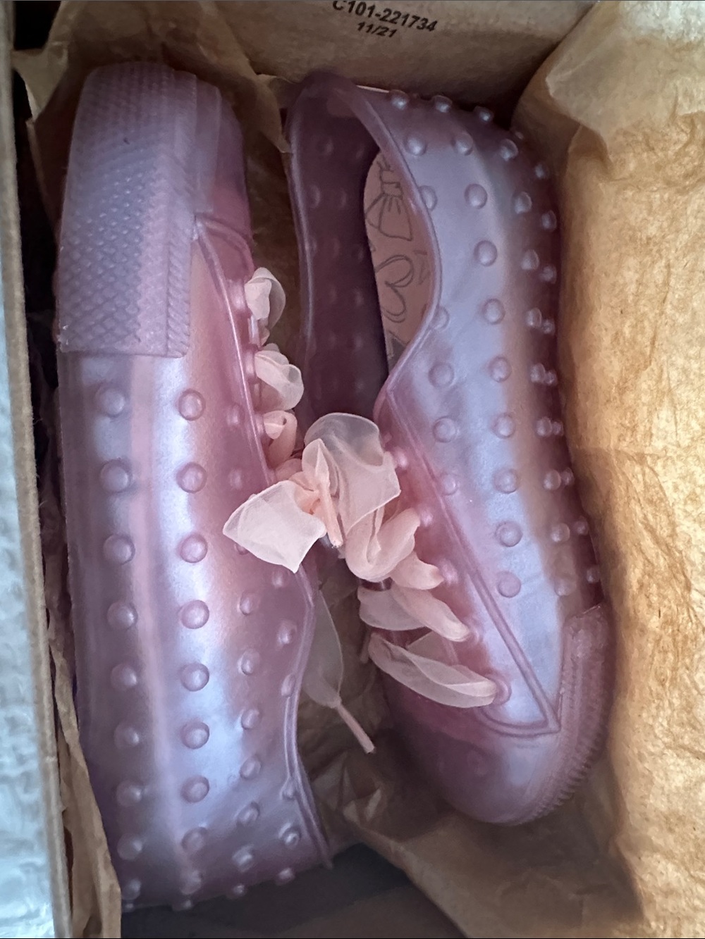 Mini Melissa Pink Jelly Lace-Up toddler girls’ Sneakers